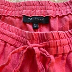 Talbots Linen Wide Leg Pants in Nantucket Red